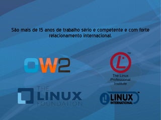 São mais de 15 anos de trabalho sério e competente e com forte
relacionamento internacional.
 