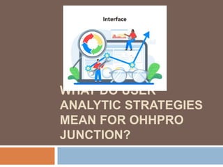 WHAT DO USER
ANALYTIC STRATEGIES
MEAN FOR OHHPRO
JUNCTION?
 