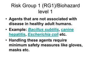 Biohazard Level 1 Example OHH Unit 3 Biological and ergonomical hazards 1.ppt