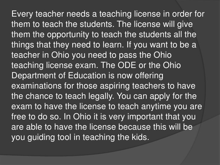 What is the Ohio Teaching License