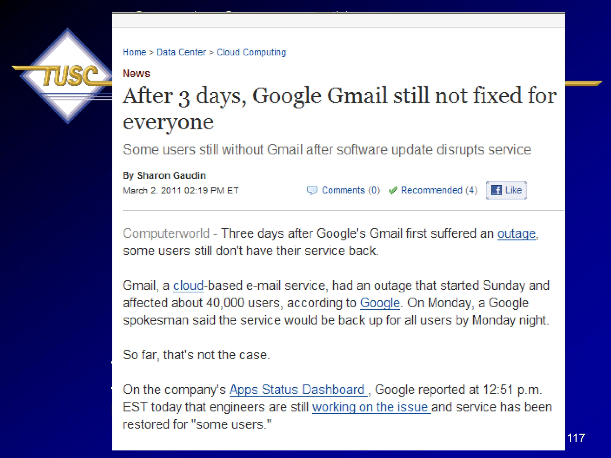 117
Oracle Secure Files
Better Performance than LOBs…
Read Performance Write Performance
0 .0 1 0 .1 1 10 10 0
Mb/Sec
0 .0 1 0 .1 1 10 10 0
Mb/Sec
File Size (Mb) File Size (Mb)
Secure Files
Linux Files
Secure Files
Linux Files
Adding Files using New Disk Space – 2x fast than LOBs
Adding Files using Deleted Space – 22x faster than LOBs
PL/SQL Reads – 6x Faster than LOBs
Your mileage will vary....
 