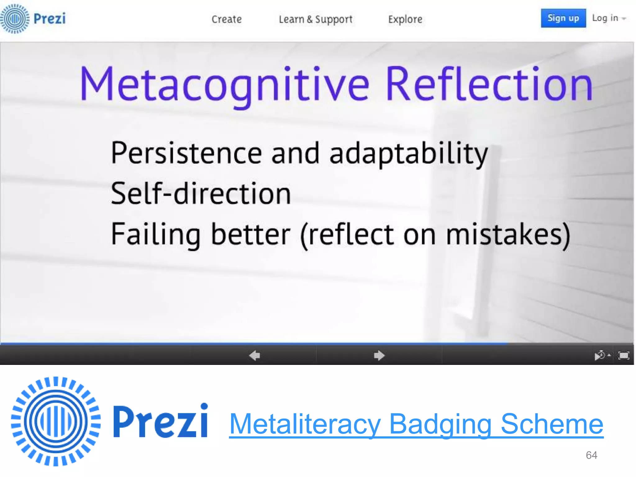 64
Metaliteracy Badging Scheme
 