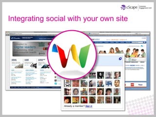 Integrating social with your own site
 