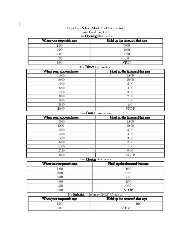 ohio high school mock trial competition timekeeper sheets 2016 timekeeping sheet