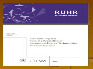 About Germany…
   “[A]lthough Germany’s promotion of
    renewable energies is commonly portrayed
    in the media as setting a ‘shining example in
    providing a harvest for the world’ (The
    Guardian 2007), we would instead regard the
    country’s experience as a cautionary tale of
    massively expensive environmental and
    energy policy that is devoid of economic
    and environmental benefits.” -- November 2009
 