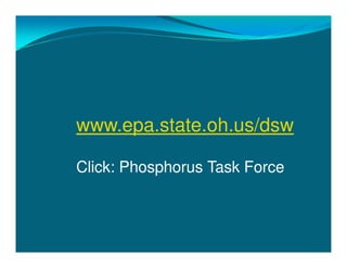 www.epa.state.oh.us/dsw

Click: Phosphorus Task Force
 