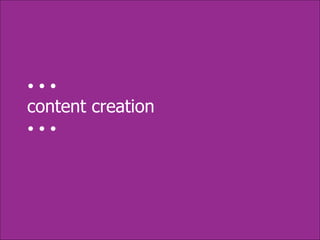 Exercise: Content Creation • • •  content creation • • •  
