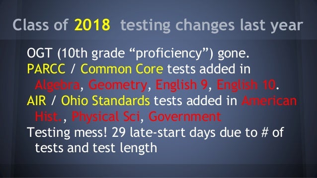 Ohio standardized testing - grad requirements