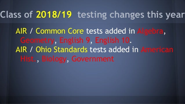 Ohio standardized testing - grad requirements