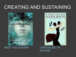 CREATING AND SUSTAINING




MEET THE AUTHOR   “SPECIALIZE” IN
                  AUTHOR
 