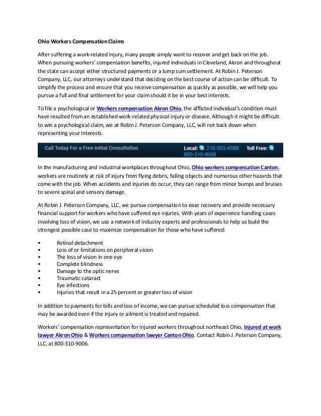 Ohio workers compensation claims