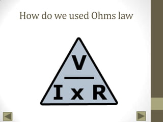 How do we used Ohms law

 