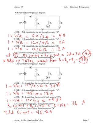 Ohm's law's calculations | PDF