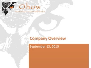 Company Overview
September 13, 2010
 