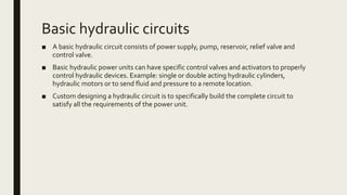 Design of hydraulic circuits | PPTX