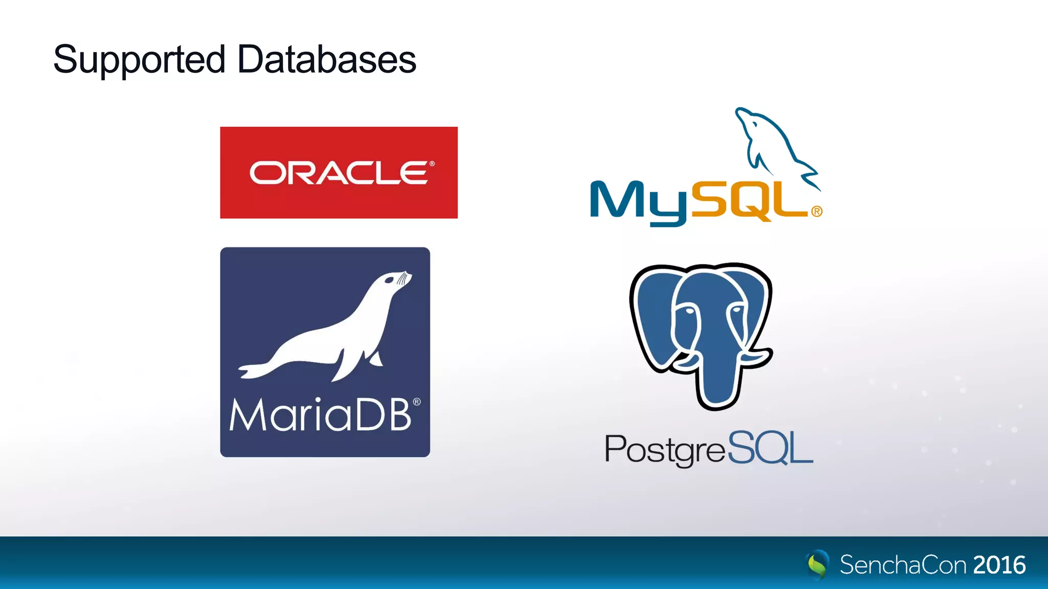 Supported Databases
 