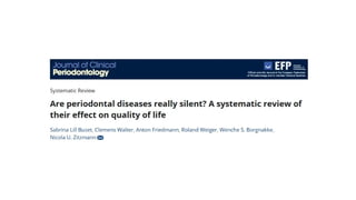 Quality of Life and Periodontal Health and Condition | PPTX
