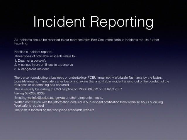 ohs assessment task ohs incident report