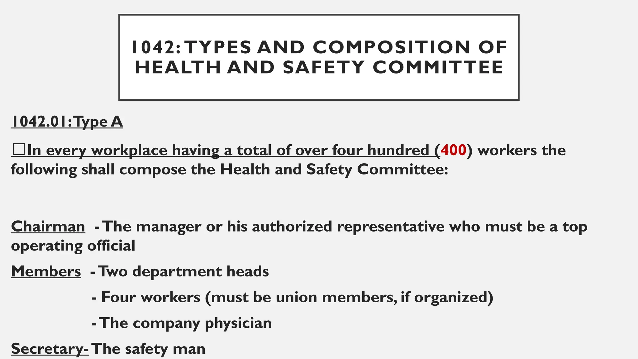 Rule 1040: Safety Committee and Their Responsibility | PPTX