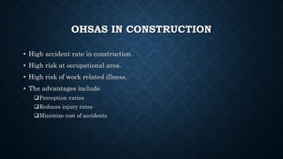 Osha Food OHSAS food related regulations and rules | PPTX