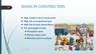 OHSAS IN CONSTRUCTION
 High accident rate in construction
 High risk at occupational area
 High risk of work related illness
 The advantages include
 Perception varies
 Reduces injury rates
 Minimize cost of accidents
QHSEM ASSIGNMENT 3
14
 