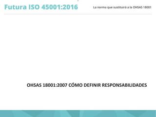 O
OHSAS 18001:2007 CÓMO DEFINIR RESPONSABILIDADES
 