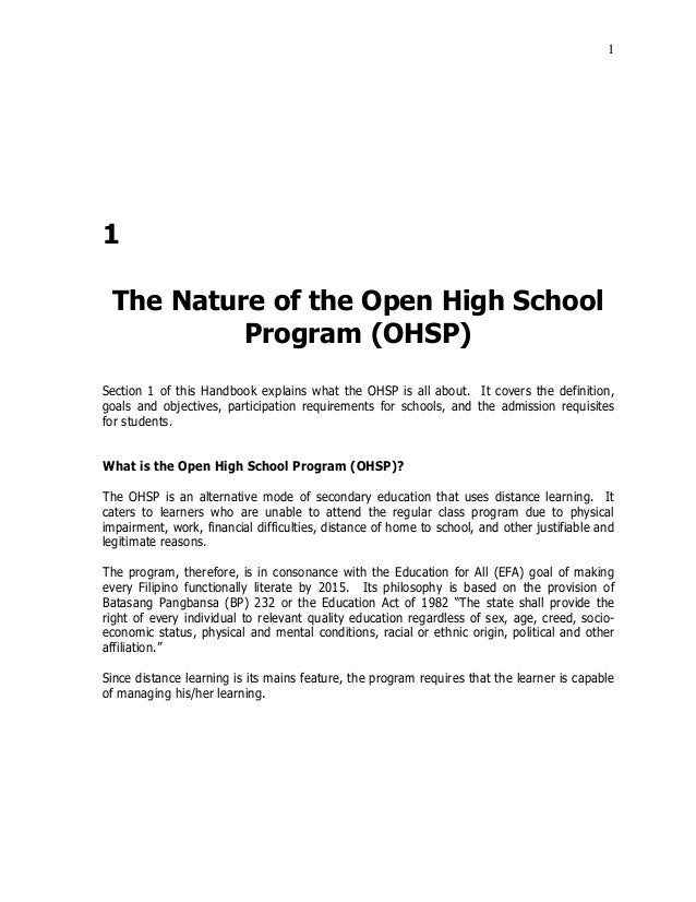 Ohsp handbook