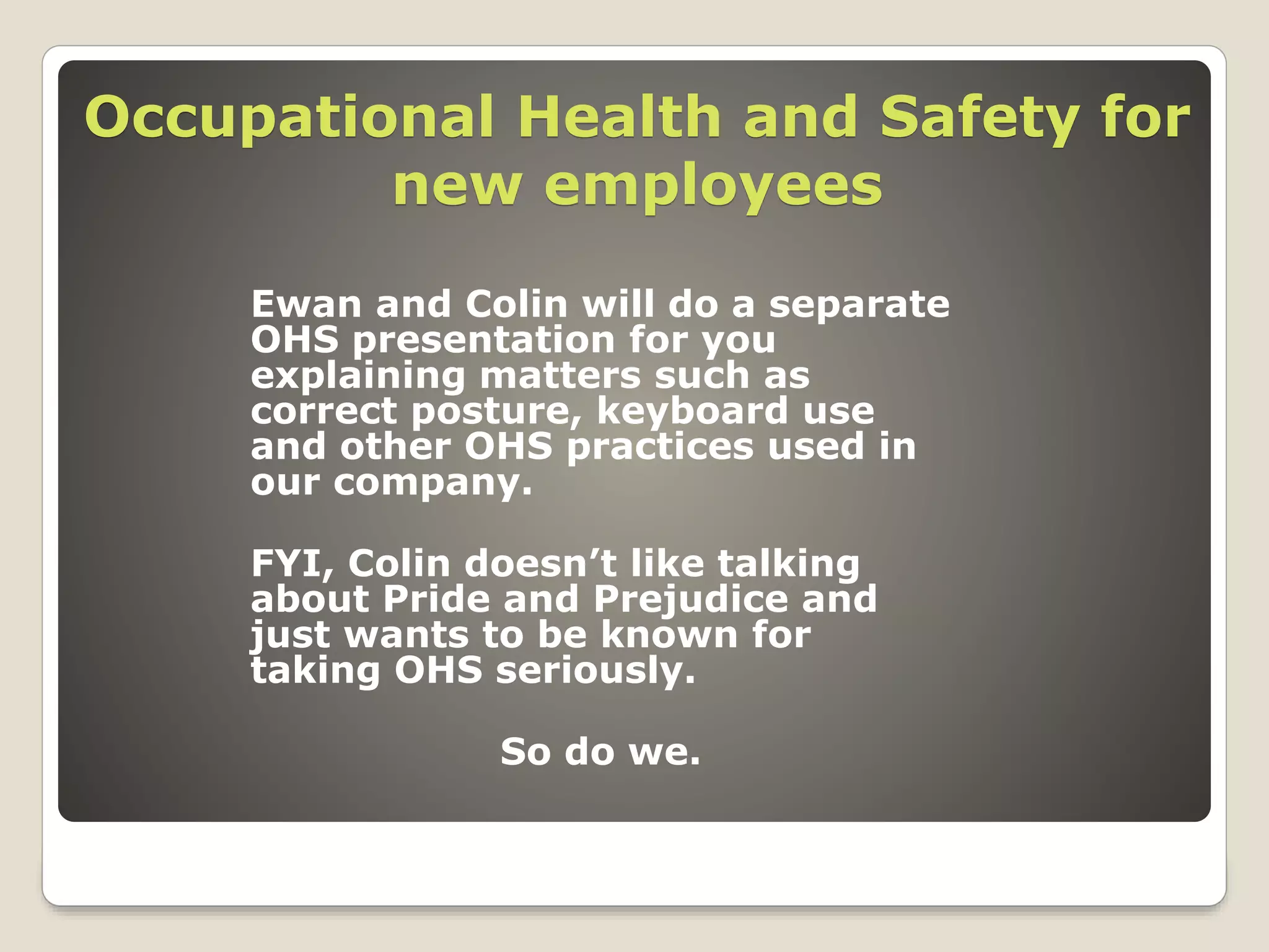 Occupational Health and Safety Powerpoint Presentation | PPTX