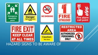HAZARD SIGNS TO BE AWARE OF
 