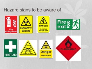 Hazard signs to be aware of 
 
