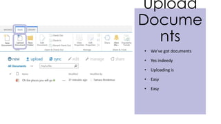 Upload
Docume
nts
• We’ve got documents
• Yes indeedy
• Uploading is
• Easy
• Easy
 