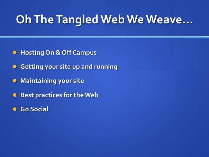 Oh The Tangled Web We Weave...SOLID Presentation