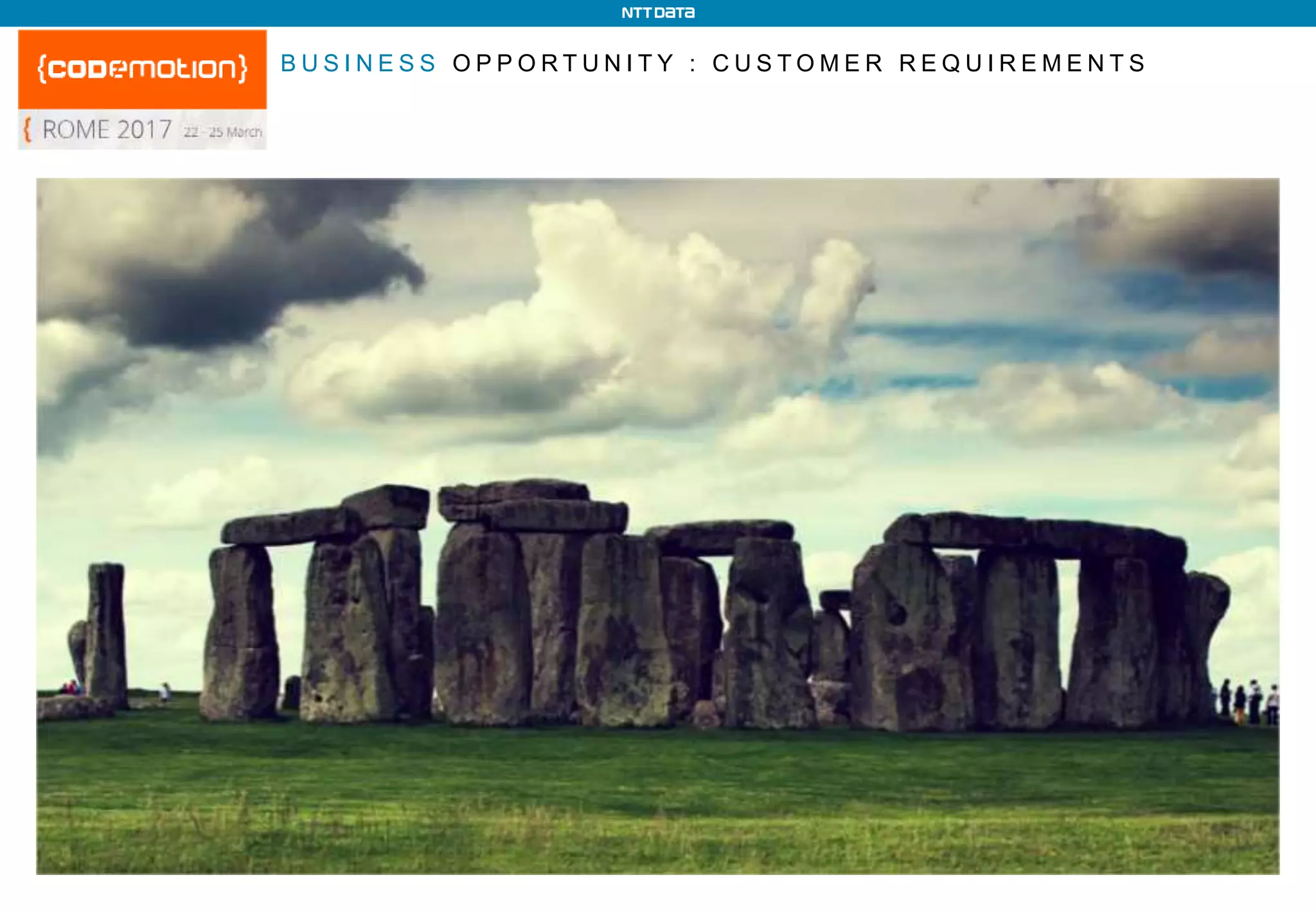 B U S I N E S S O P P O R T U N I T Y : C U S T O M E R R E Q U I R E M E N T S
 