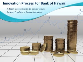 A Team C presentation by Denny Tabula,
Edward Charfauros, Rowan Kamaunu
Innovation Process For Bank of Hawaii
 