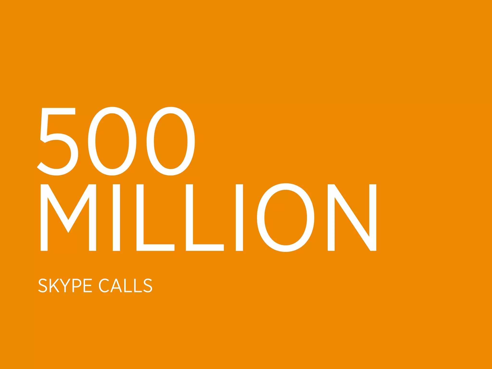 500
MILLION
SKYPE CALLS
 