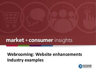 Webrooming: Website enhancements 
Industry examples 
 