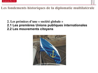 Les fondements historiques de la diplomatie multilatérale
12



     2. Les prémices d’une « société globale »
     2.1 Les premières Unions publiques internationales
     2.2 Les mouvements citoyens
 