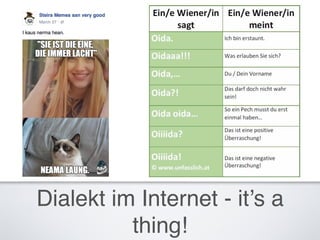 Dialekt im Internet - it’s a
thing!
 