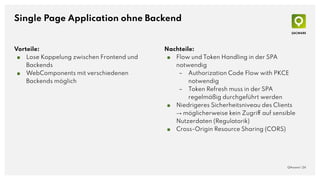 Single Page Application ohne Backend
QAware | 24
Vorteile:
■ Lose Koppelung zwischen Frontend und
Backends
■ WebComponents...
