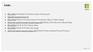 Links
QAware | 38
■ RFC 6749 The OAuth 2.0 Authorization Framework
■ OpenID Connect Core 1.0
■ RFC 6750 OAuth 2.0 Authoriz...