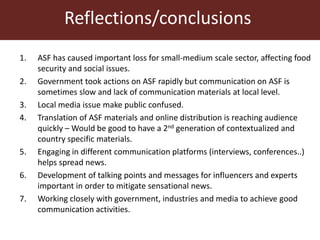 Risk communication experience on African swine fever in Southeast Asia