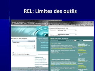 REL: Limites des outilsREL: Limites des outils
 