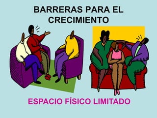 BARRERAS PARA EL
CRECIMIENTO
ESPACIO FÍSICO LIMITADO
 