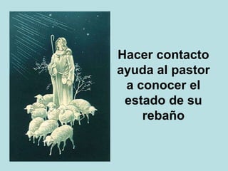 Hacer contacto
ayuda al pastor
a conocer el
estado de su
rebaño
 