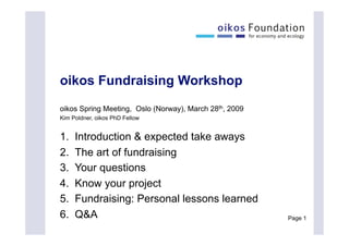 Kim Poldner on Fundraising