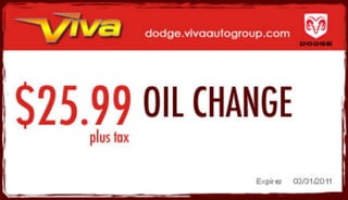 Oil Change Special – Viva Dodge Chrysler Jeep El Paso TX