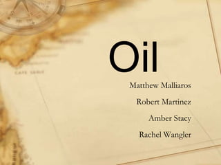 Oil Matthew Malliaros Robert Martinez  Amber Stacy Rachel Wangler 