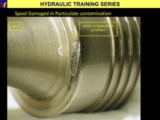 HYDRAULIC TRAINING SERIES
Spool Damaged in Particulate contamination
 