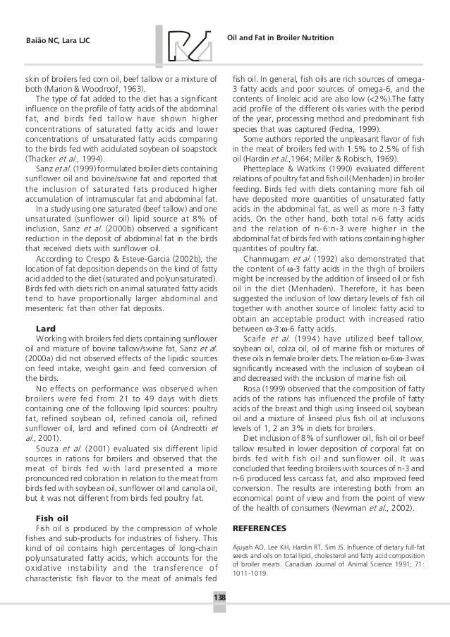 Oil and fat in broiler nutrition