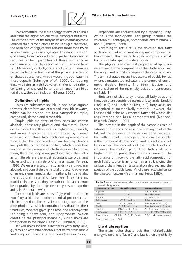 Oil and fat in broiler nutrition